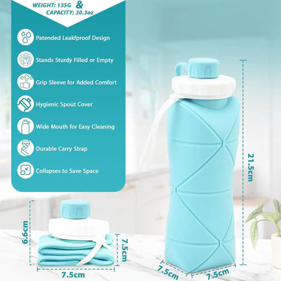 Silicone Collapsible Sports Water Bottles