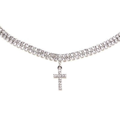 Double Row Cross Necklace