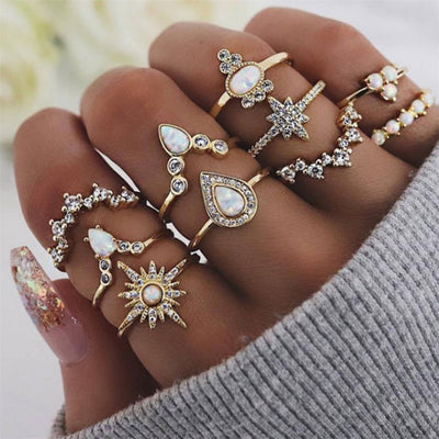 Vintage Bohemian Rings Set