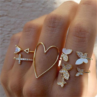 Vintage Bohemian Rings Set