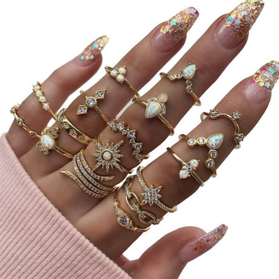 Vintage Bohemian Rings Set