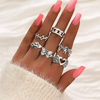 Vintage Bohemian Rings Set