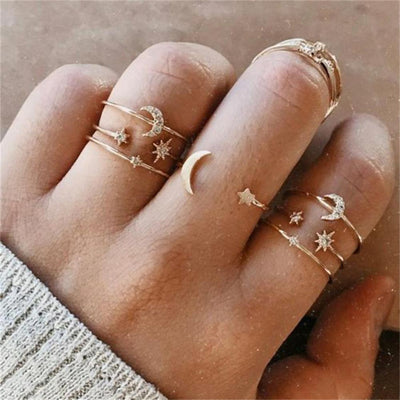 Vintage Bohemian Rings Set